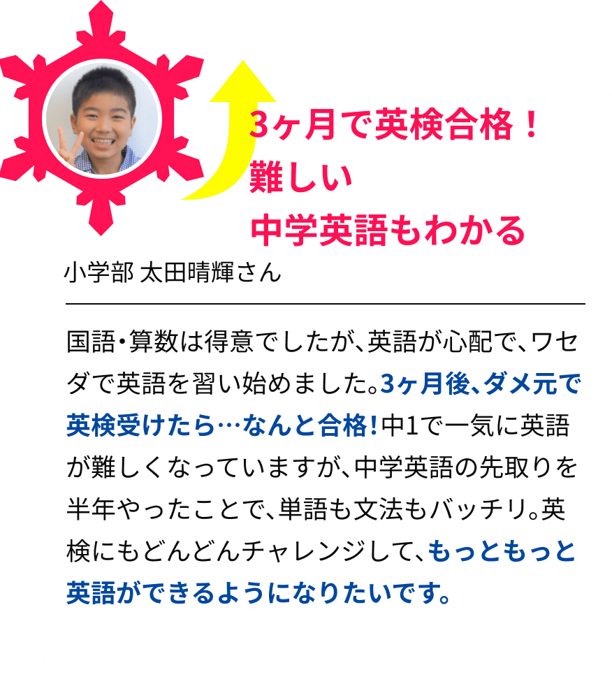 3ヶ月で英検合格！難しい中学英語もわかる