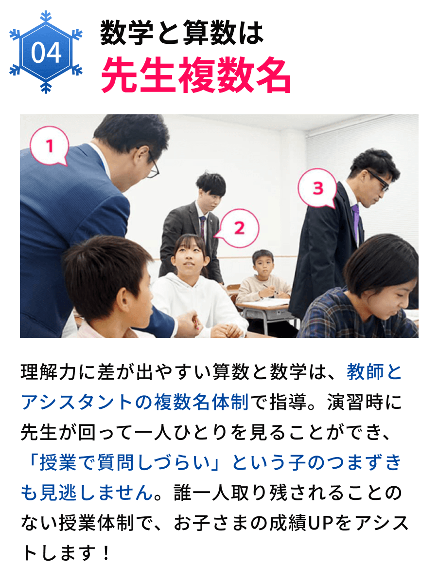 04数学と算数は先生複数名で指導
