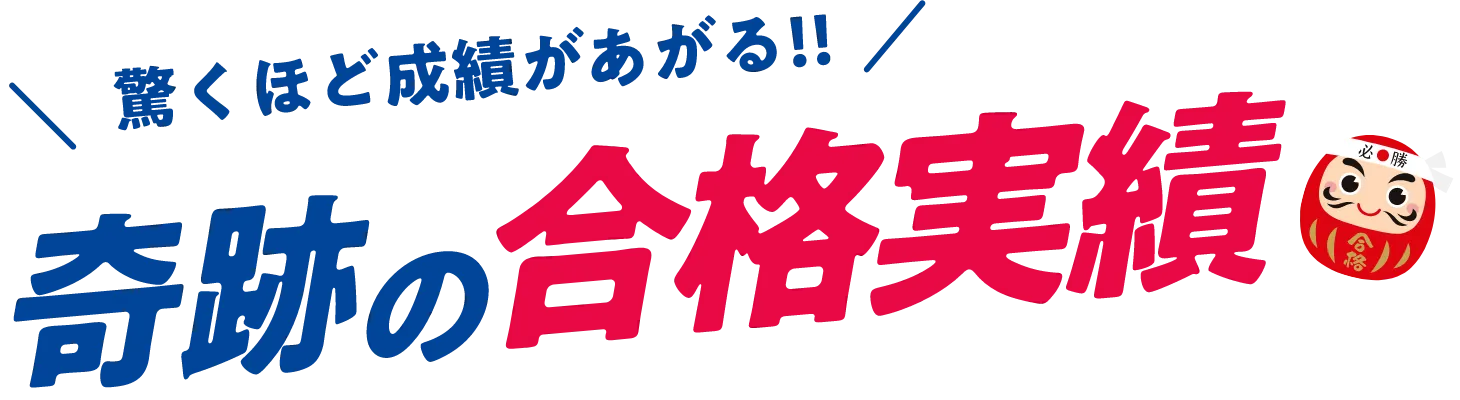 驚くほど成績があがる‼ 奇跡の合格実績
