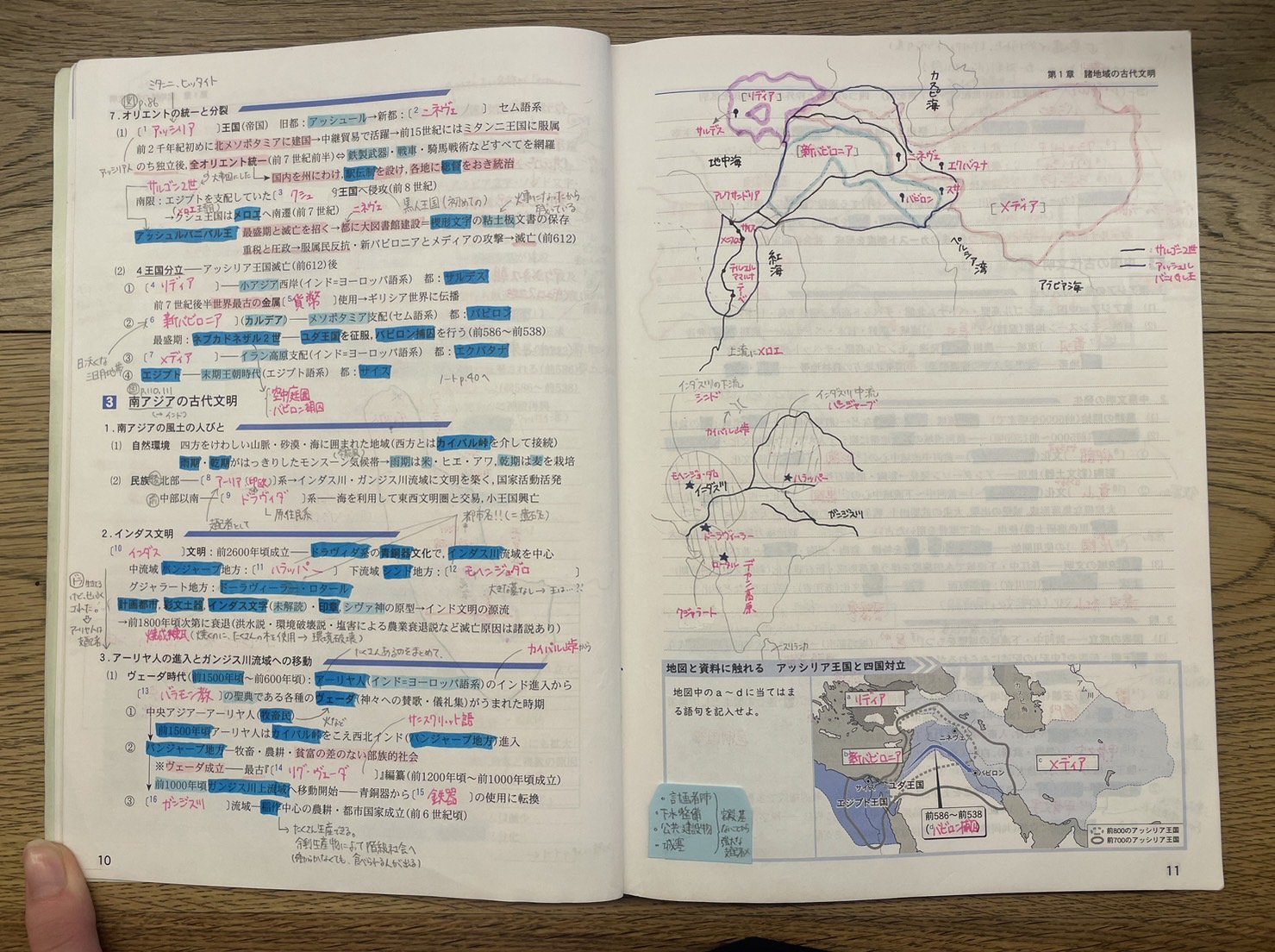 イラストや図を入れた世界史のノート