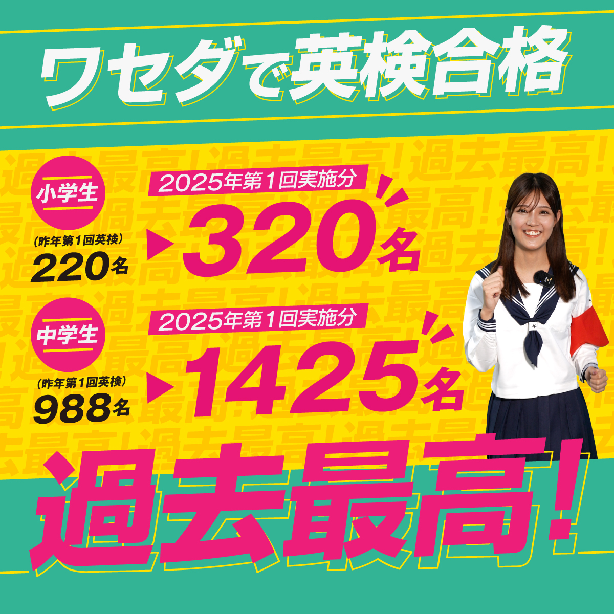 ワセダで英検合格過去最高！