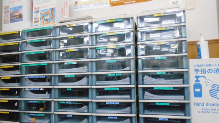 プリント設置コーナー！塾生は無料で取り放題です。