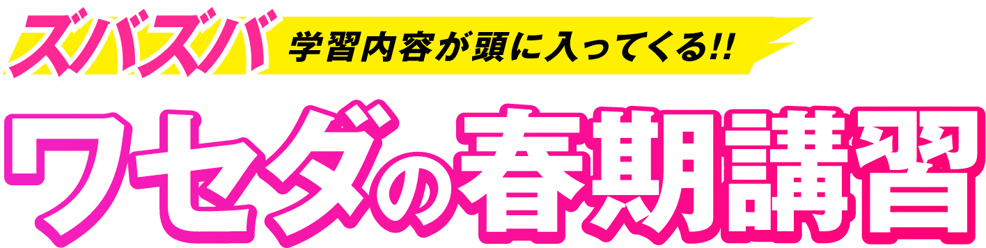 ズバズバ学習内容が頭に入ってくる！！ワセダの春期講習