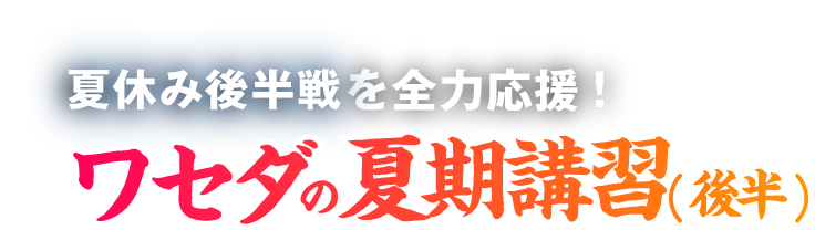 伸びるあなたを全力応援！ワセダの夏期講習
